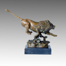 Animal Statue Lion Rushing Bronze Sculpture, J. L. Gerome Tpal-103